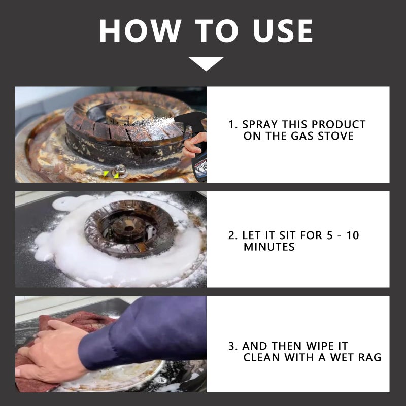 120ML Gas Range Cleaner Degreaser,Effective Clean Up Kitchen Oil Stains,Grease & Grime Remover, Kitchen Cooktop Cleaning Spray - Image 5